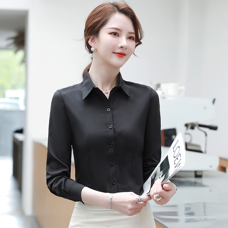 Áo sơ mi nữ công sở, sơ mi trắng dài tay mẫu cơ bản S32