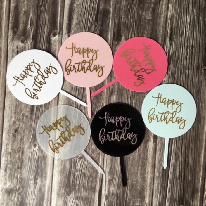 thẻ cắm bánh sinh nhật [FREESHIP❤️] Combo 10 chiếc meka đặc tròn trang trí bánh