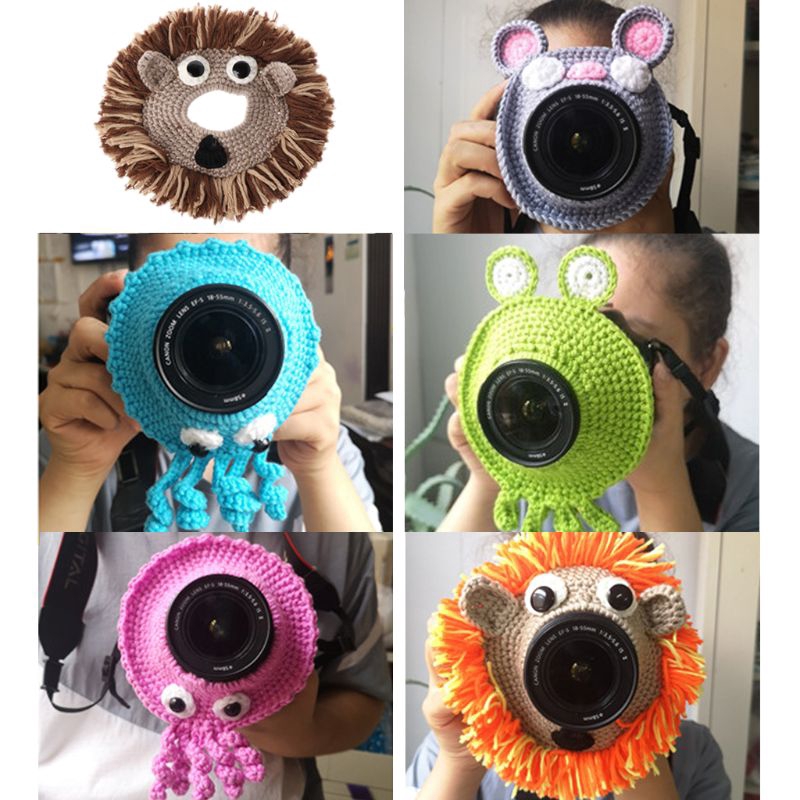 Mary☆Animal Camera Buddies Lens Accessory for Kid Photography Knitted Octopus Toy Posing Photo Props