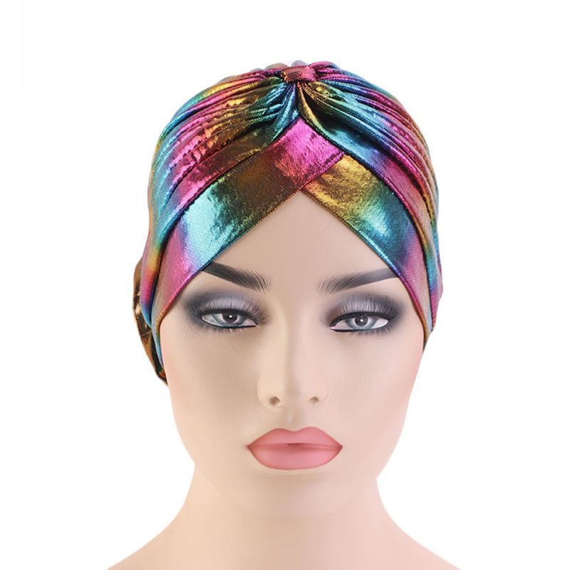 Khăn Trùm Đầu Turban Màu Cầu Vồng Họa Tiết Hoa usli