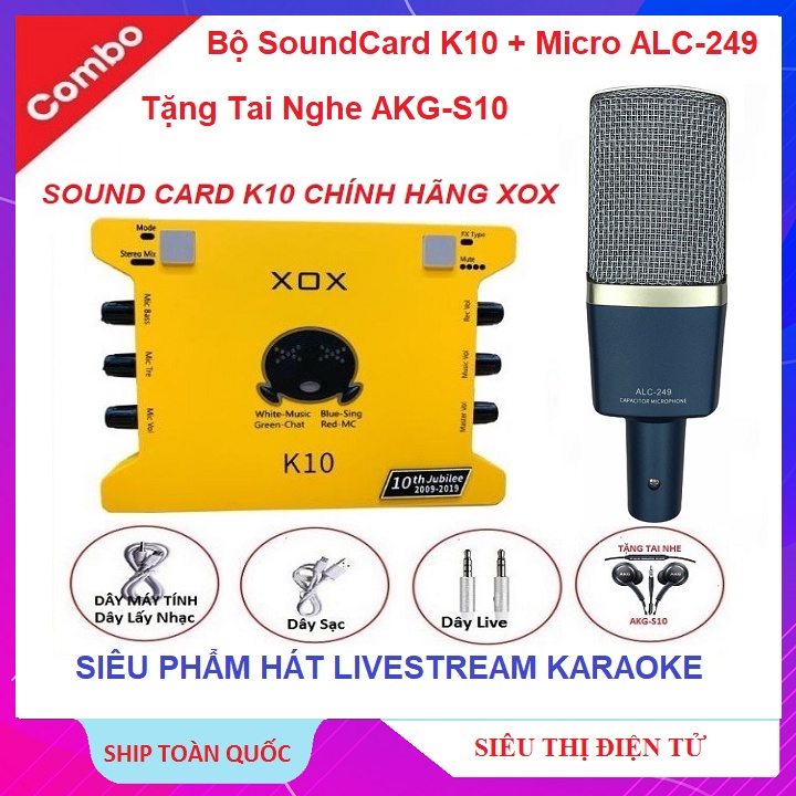Sound Card K10 Bản Kỷ Niệm 10 Năm, Micro ALC-249, Tặng Tai Nghe AKG-S10 - Hát Hay Không Đối Thủ