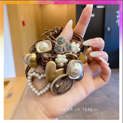 [ Sale 1k ] Dây buộc tóc đẹp , dây cột tóc phong cách hàn quốc( ngẫu nhiên mẫu )