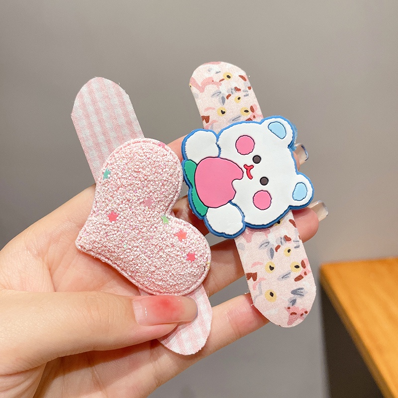 Miếng Dán Tóc Tự Dính Cho Bé Gái Có Sticker Dễ Thương #KT58