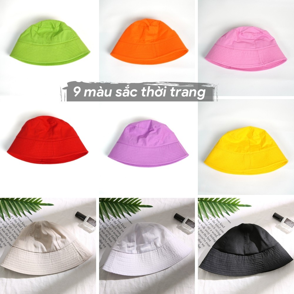 Mũ Nón Bucket trơn  Mũ Nón tai bèo vành cúp trơn Ulzzang form unisex nam nữ