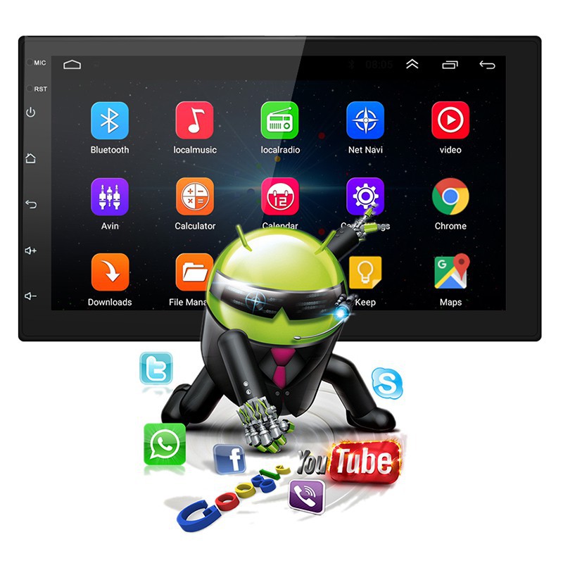 Đầu DVD Android Cho Ô Tô (Tặng Camera Lùi) Tích Hợp GPS Chỉ Đường - Màn Hình Full HD Android 8.0 Đa Năng