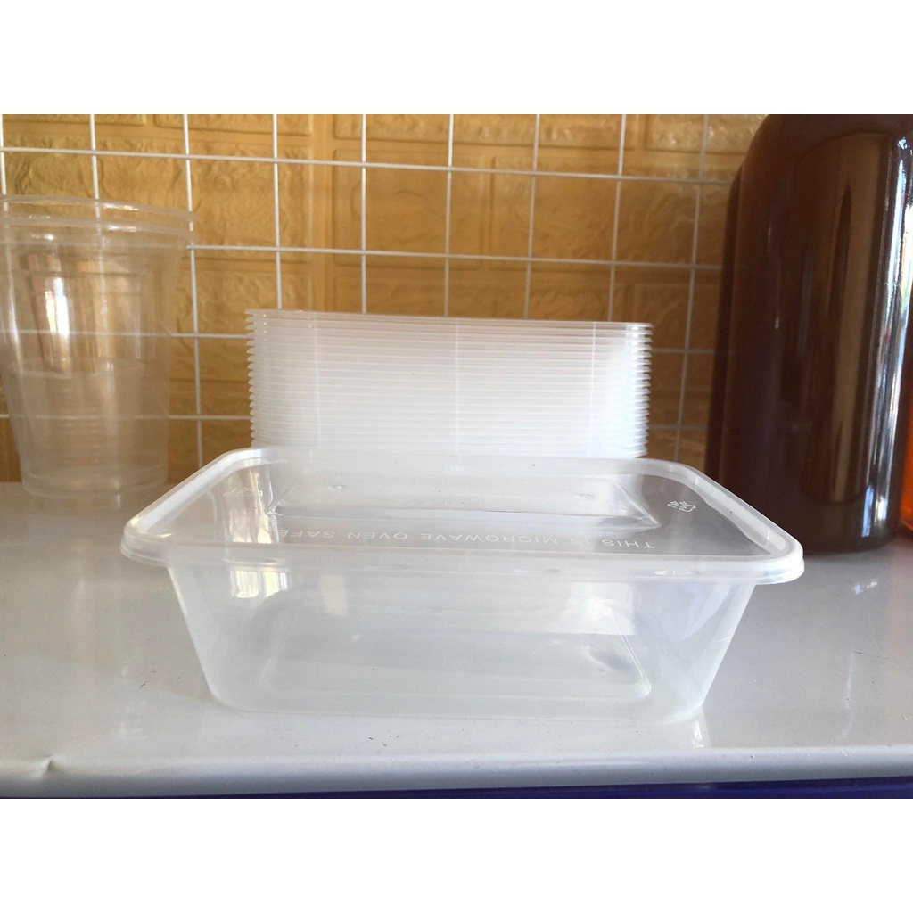 Lốc 50 cái Hộp nhựa vuông 750ml đựng thực phẩm