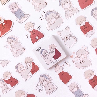 Bộ 45 sticker miếng dán trang trí chủ đề cặp đôi dễ thương