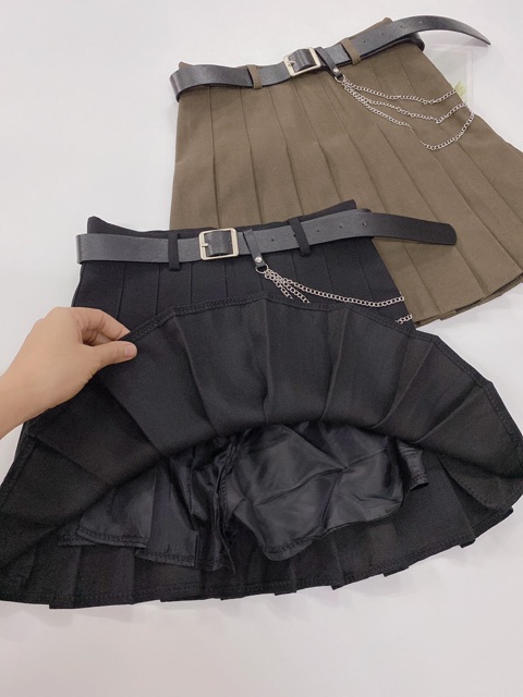 Chân váy xếp ly nâu đen dành cho nữ ( ko kèm dây lưng) | BigBuy360 - bigbuy360.vn