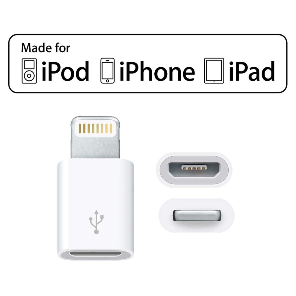 Bộ chuyển đổi cổng lightning sang Micro USB cho iPhone XS / iPad 4 / iPad Mini / iPod 7