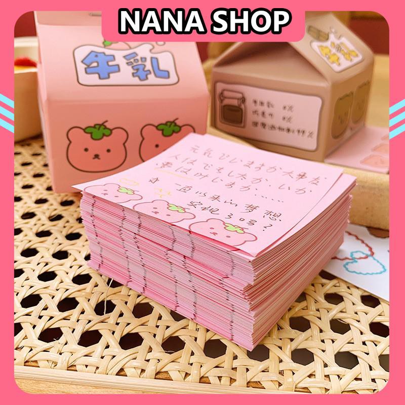 Giấy Note [ĐƯỢC CHỌN MẪU] Giấy Ghi Chú Hình Hộp Sữa 200-230 tờ