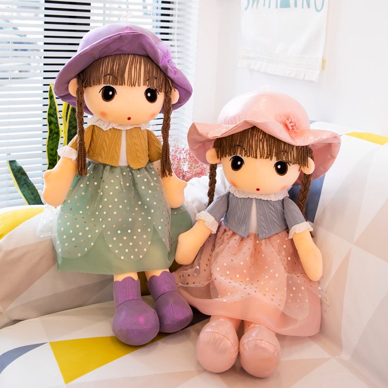 Gấu Bông Thú Nhồi Bông Búp Bê Phong Cách Sang Trọng - Cô Gái Áo Khoác Sáng Tạo Màu Hồng Nhạt