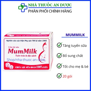 Cốm lợi sữa Mummilk, sữa về nhanh, tăng chất lượng sữa mẹ tác dụng sau 2-5 ngày sử dụng hộp 20 gói
