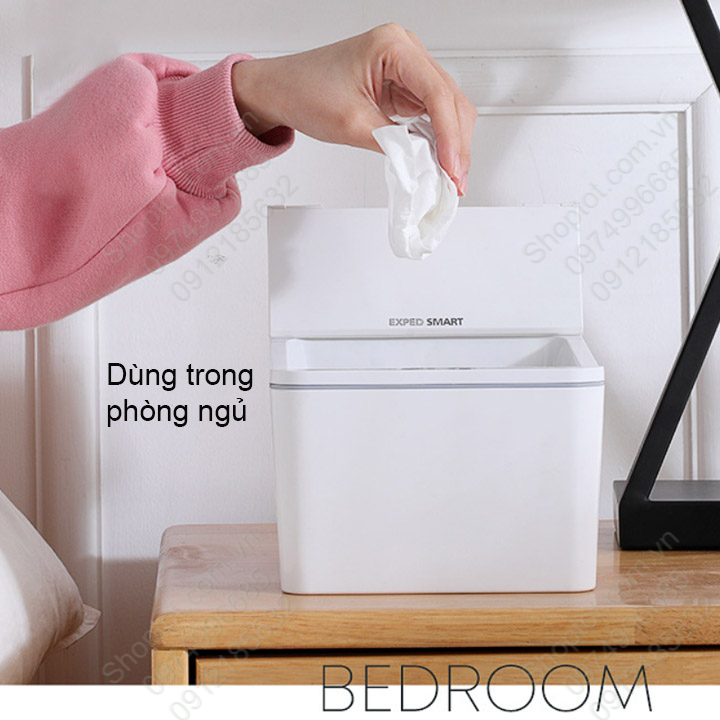 Hộp để rác mini cảm biến thông minh, tự động đóng mở nắp, để rác, để đồ cá nhân, để đồ nhà bếp, để đồ nhà tắm đa năng