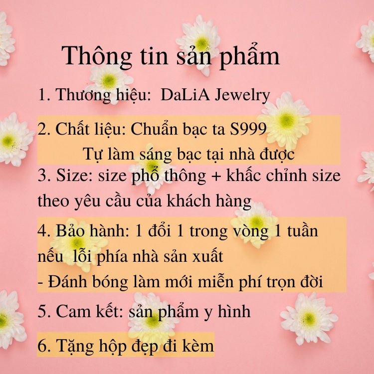 Vòng tay cho bé khắc chữ theo yêu cầu chuẩn bạc ta DaLiA Jewelry