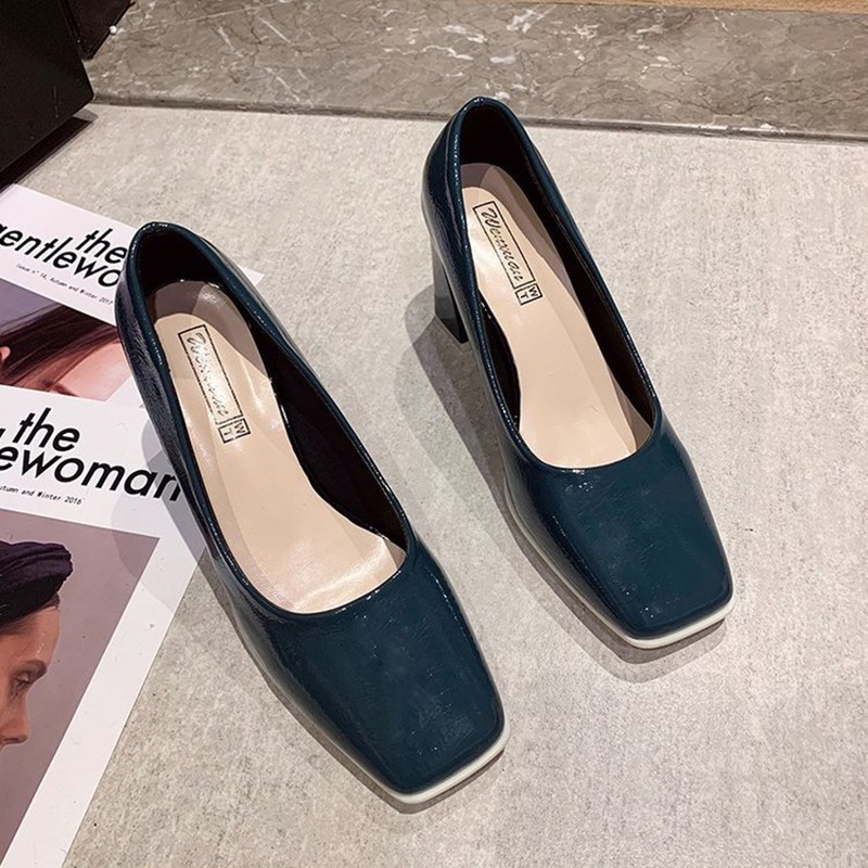 Giày Cao Gót Mũi Vuông Phong Cách Pháp Thời Trang Cho Nữ