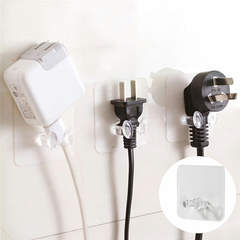Móc Dán Tường Treo Phích Cắm Điện Trong Suốt