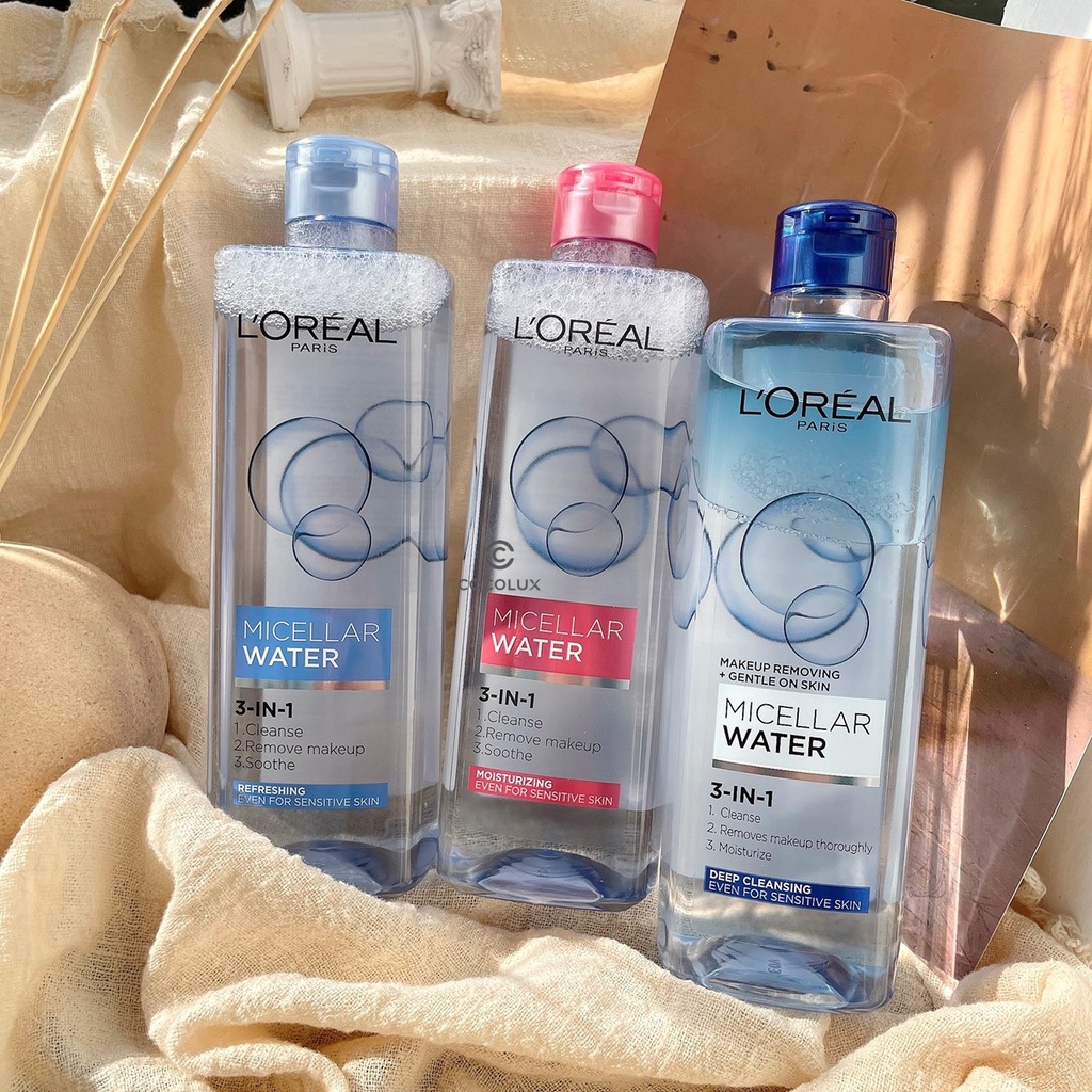 Nước tẩy trang cho mọi loại da L'Oreal Paris 3-in-1 Micellar Water 400ml
