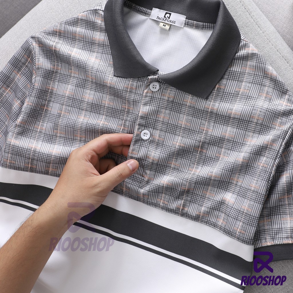 Áo thun polo nam, áo có cổ nam họa tiết vnxk vải dày, đẹp, form rộng, có size lớn, đơn giản, cộc tay RIOOSHOP RSP018