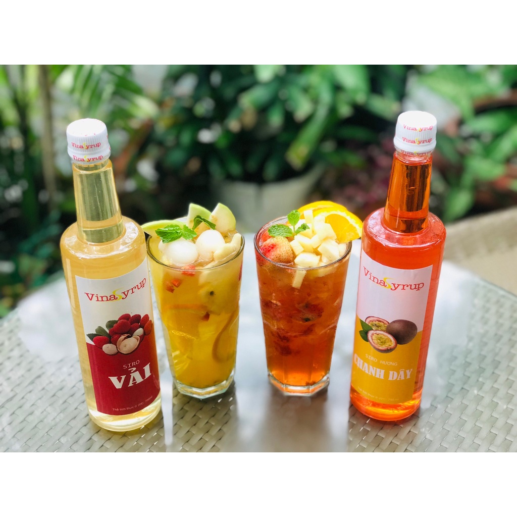 Siro VinaSyrup Chai 750ml - Syrup Làm Trà Đào Trà Trái Cây Đủ Các Mùi Vị Cotra