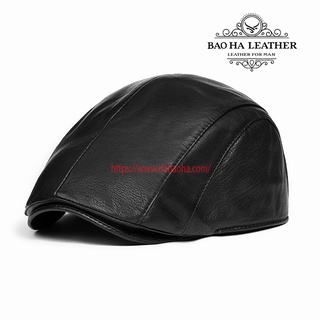Mũ nồi/ Mũ beret nam BHY1911 Da cừu thật không bong tróc da
