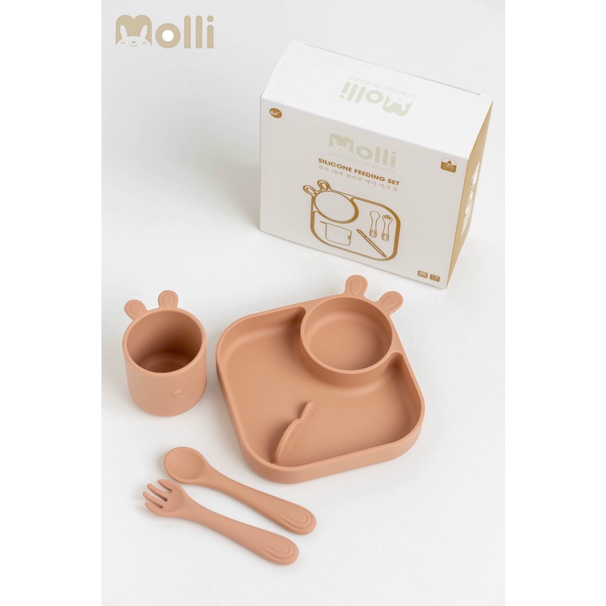 SET ĂN DẶM 4 CHI TIẾT MOLLI: BÁT - THÌA - DĨA CỐC