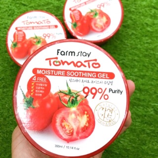 Gel Dưỡng Ẩm, Dịu Mát, Trắng Da Chiết Xuất 99% Cà Chua - Farm Stay Tomato Moisture Soothing Gel 300ml