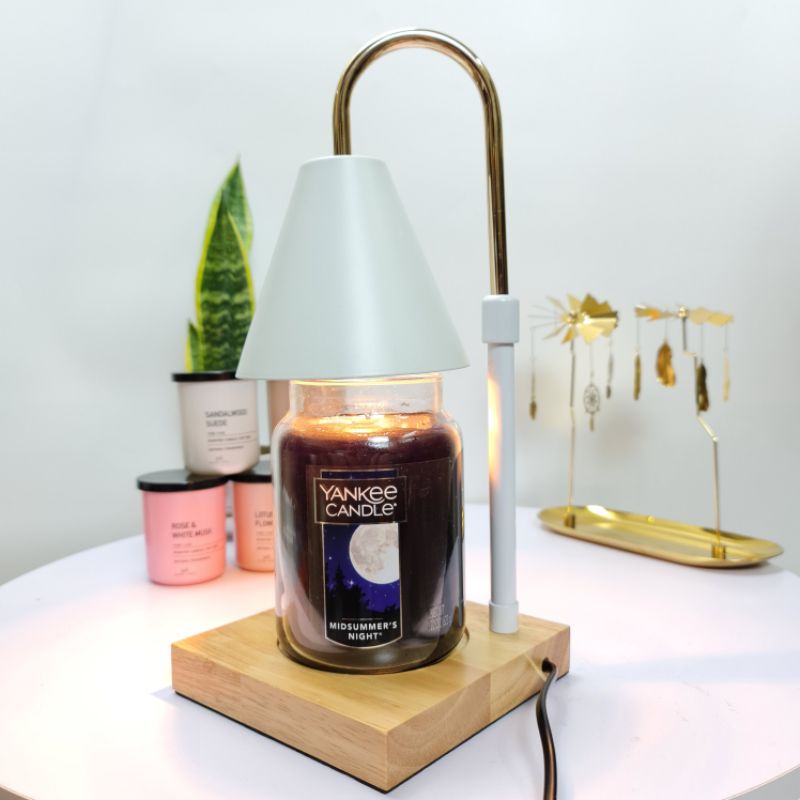 Đèn đốt nến thơm - Phụ kiện nến thơm BBW, Yankee, Candle Cup - Đế gỗ chỉnh cao thấp