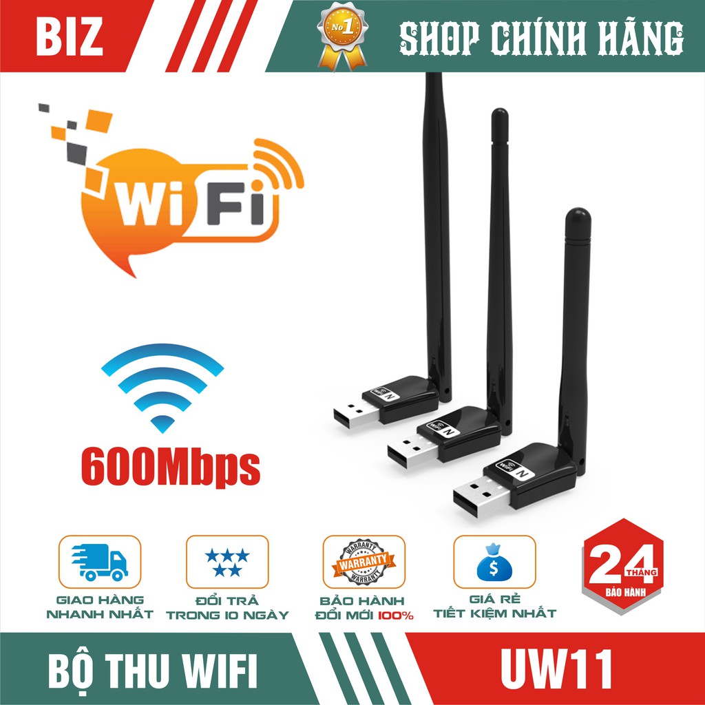 Bộ thu sóng wifi Glowy GW511- Siêu nhỏ gọn - Tốc độ 150Mbs - Bảo hành chính hãng