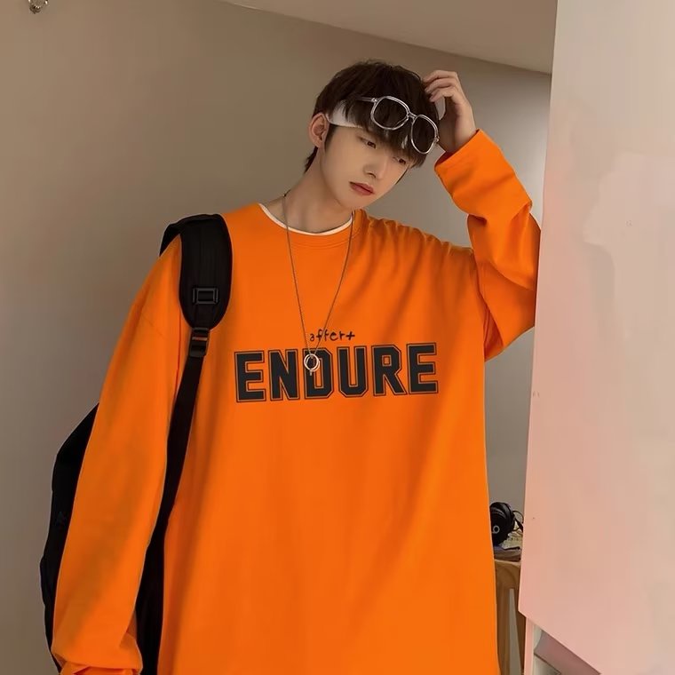 Áo Thun Tay Dài Cổ Tròn Dáng Rộng In Chữ Cỡ Lớn Thoải Mái Thời Trang Cho Nam Và Nữ M-5XL