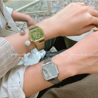 Đồng hồ điện tử đeo tay led tráng gương đôi nam nữ mặt vuông đẹp chính hãng cao cấp