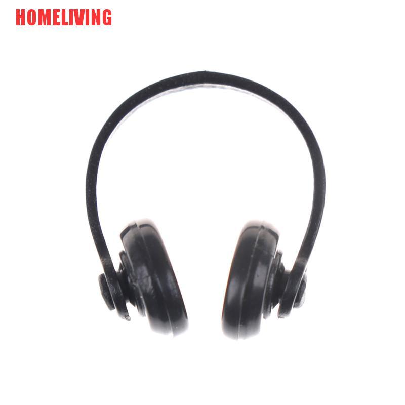 Tai Nghe Màu Đen Phụ Kiện Cho Nhà Búp Bê Tỉ Lệ 1 / 12