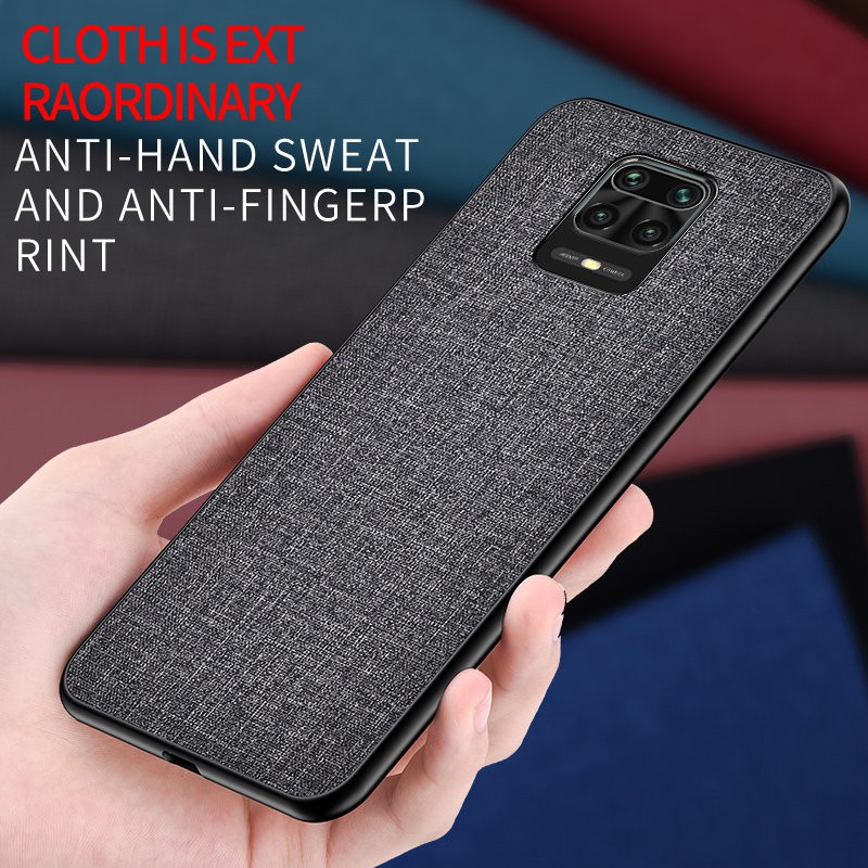 Ốp Điện Thoại Vải Canvas Phối Da Sang Trọng Cho Xiaomi POCO X3 NFC Mi Mix 3 9T 9 9S 9 Pro Max 9 9A 9C K20 Pro 9T Note7 Pro