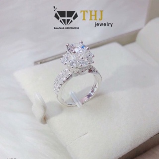 Nhẫn Hoa Đính Đá Cao Cấp Chuẩn Bạc Ta