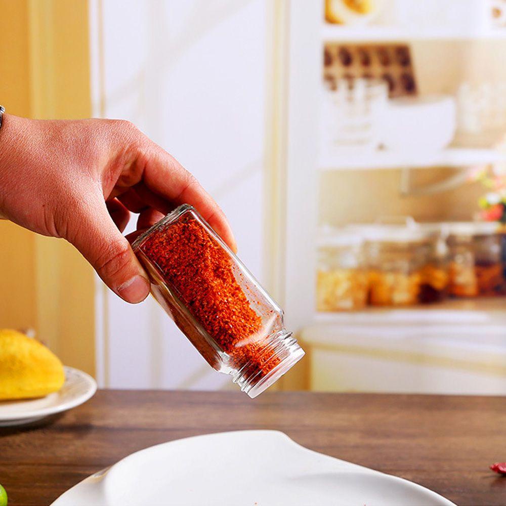 MUVAKO Hộp Đựng Gia Vị Thủy Tinh 3 Kiểu Có Nắp Giá Đỡ