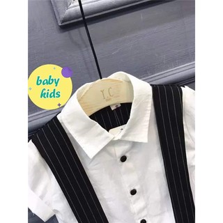 Set bộ áo sơ mi phối vạt cho bé trai