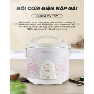 [HỎA TỐC] Nồi cơm điện Sharp KS-N192ETV SP - Dung tích 1.8 Lít - Hàng chính hãng