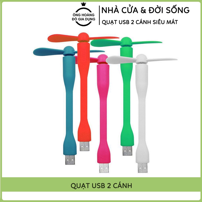 Quạt Mini USB 2 Cánh Rời Cắm Máy Tính, Sạc Dự Phòng, Củ Sạc Điện Thoại, Siêu Mát, Siêu Tiện Dụng