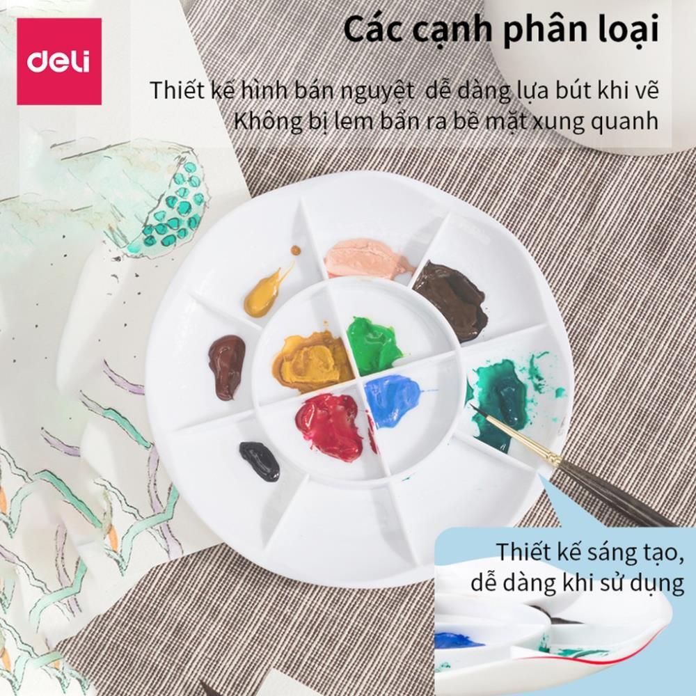 Khay pha màu Deli - 12 ngăn - 1 chiếc - 68305