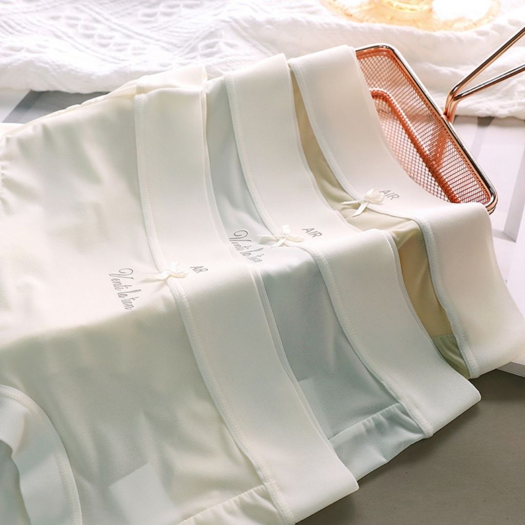 Quần lót nữ đúc su thun lạnh mềm mại xuyên thấu sexy, quần chíp nữ đính nơ gợi cảm LANIXA L130