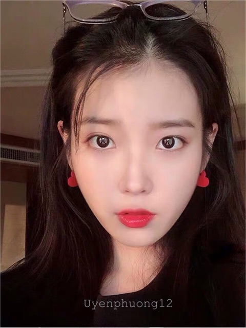 Khuyên tai iu tim đỏ xinh xắn