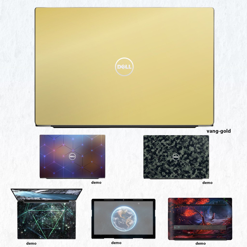 Skin dán Laptop Dell màu Chrome vàng gold (inbox mã máy cho Shop)