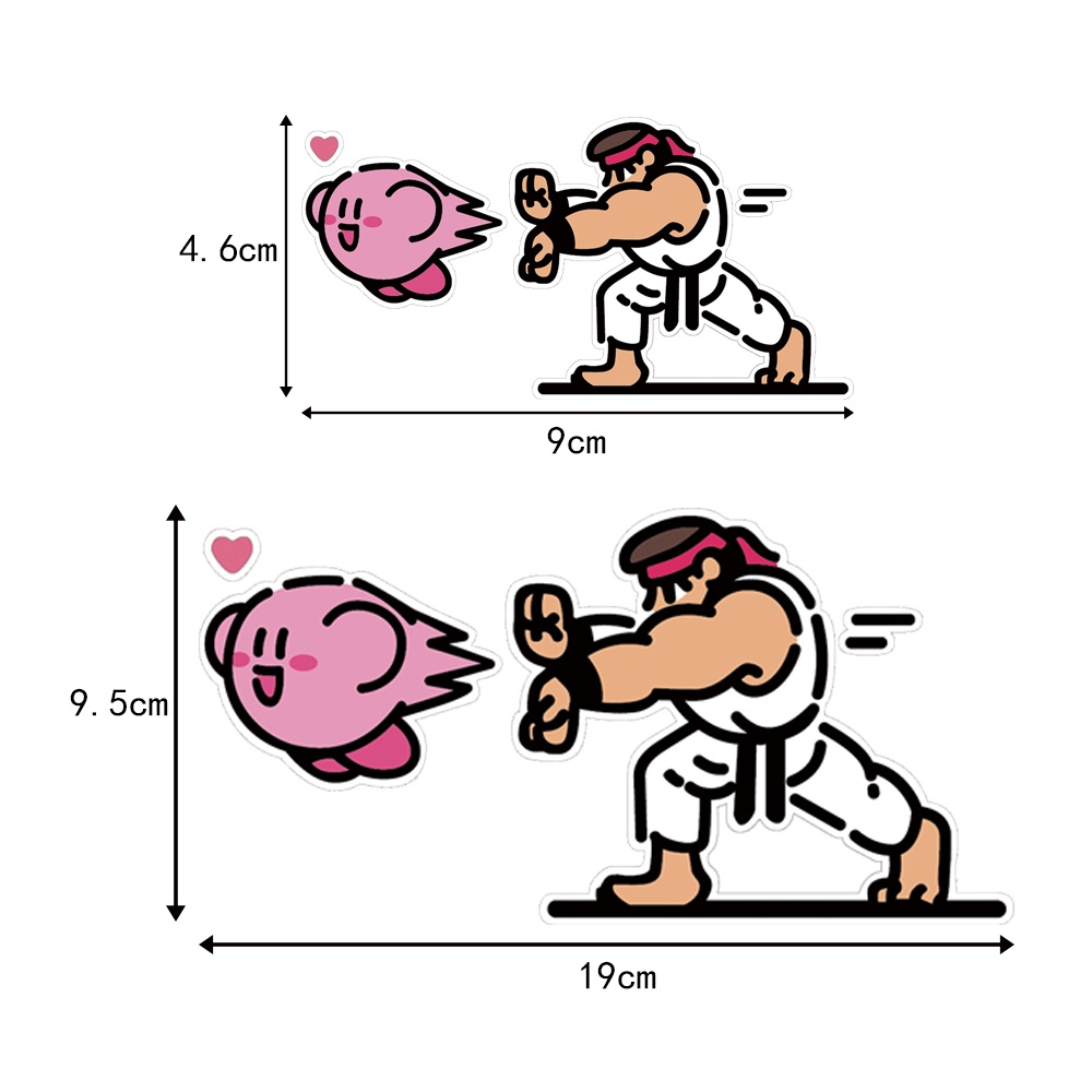 Kirby &amp; KOF Sticker Dán xe máy chống thấm nước Decal trang trí kính chắn gió