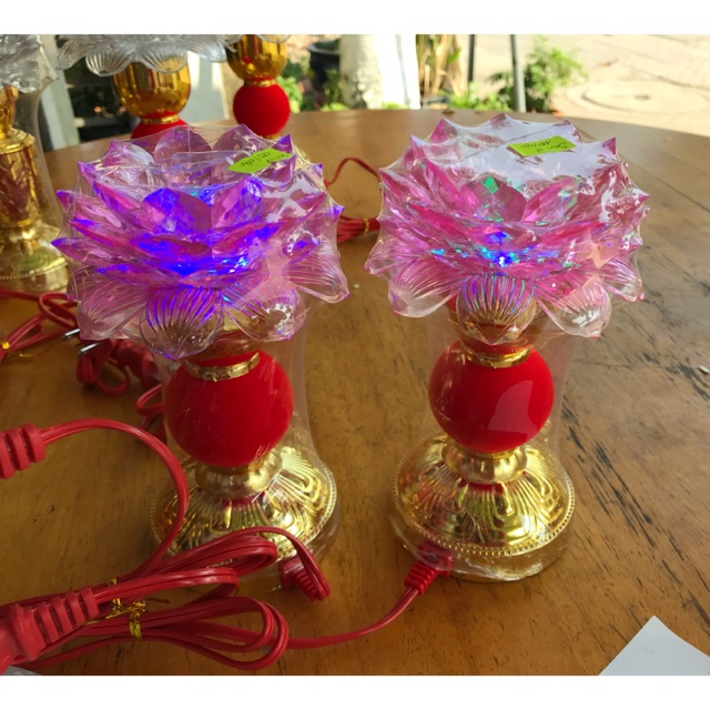 Đèn thờ sen led đổi màu (cặp sen 2)