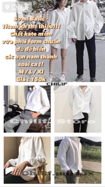 Áo SƠMI basic Nam Nữ ( chất mịn đẹp như ảnh 100% , shop cam kết chất lượng từ vải đến form áo đẹp xuất sắc chuẩn xịn ♥️)