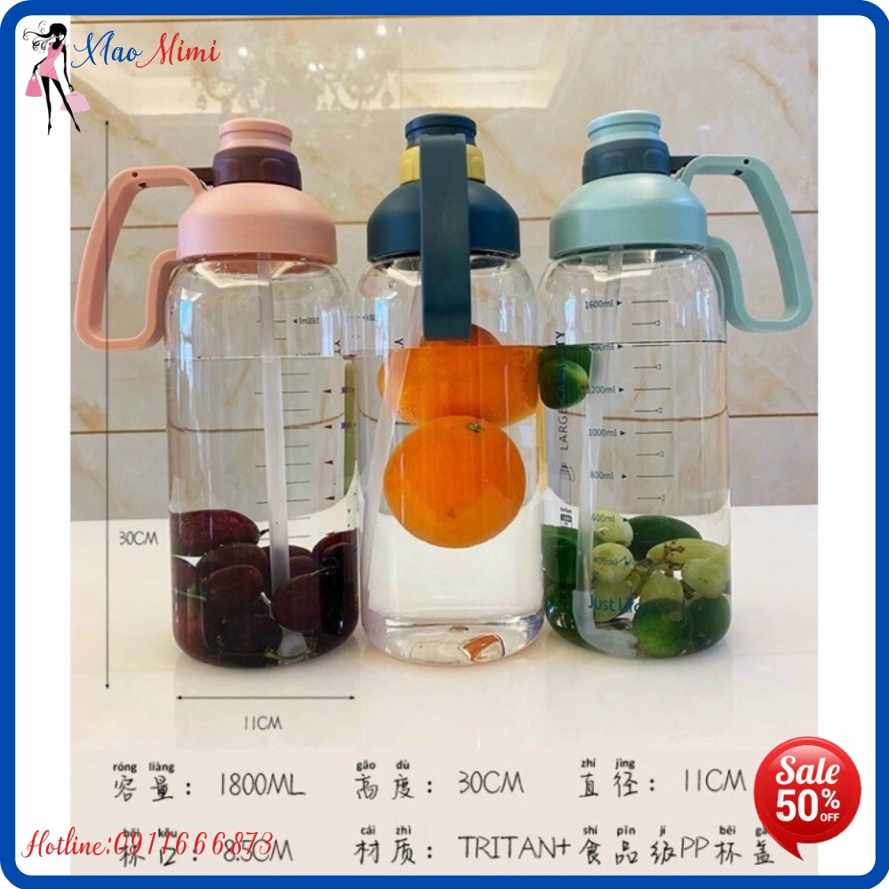 Bình nước 1800ML đựng nước tập gym cầm tay cho dân văn phòng Xiaomimi 82152625144