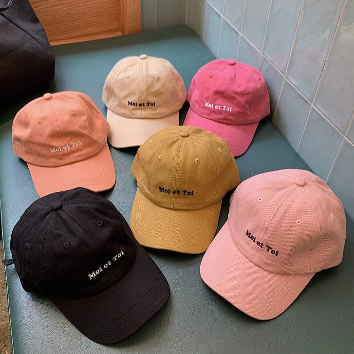 Mũ lưỡi trai ulzzang cao cấp thêu chữ Moi Et Toi
