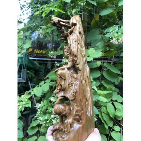 Tượng phật bà quan âm bằng gỗ cao 35cm