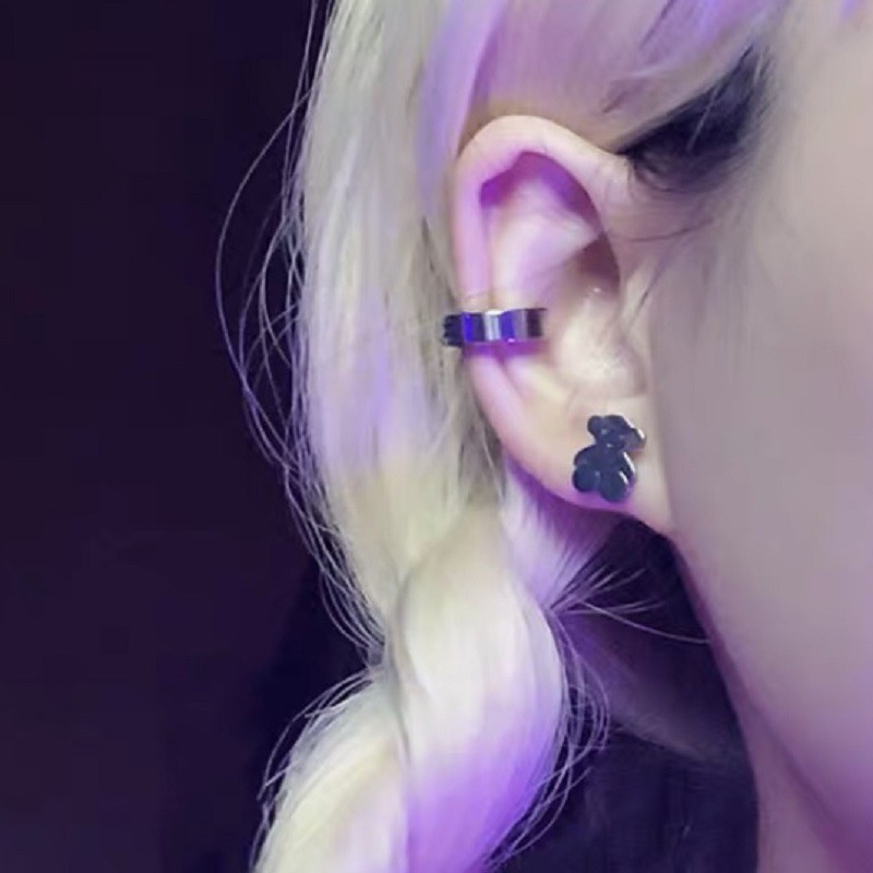 Hoa Tai Mặt Hình Gấu Phong Cách Hip-Hop