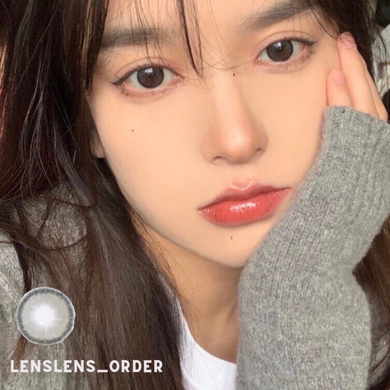 Lens Màu Xám Viền Đen Tự Nhiên Hàn Quốc Đủ Độ Cận [Vui Lòng Đặt 2 Chiếc]