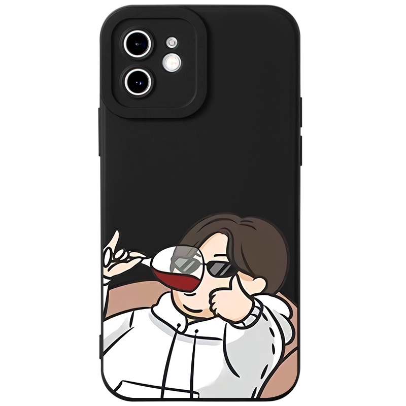 Ốp lưng JURSUE hoạt hình cặp đôi dễ thương đẹp cho iPhone 13 12 11 Pro Max SE 2020 X XR XS 8 7 6S 6 Plus kute Y2002